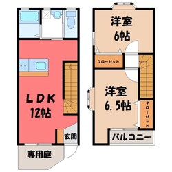 宇都宮駅 バス26分  平松神社前下車：停歩6分 1-2階の物件間取画像